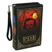 Things2Die4 Black Vinyl Edgar Allen Poe Stories & Poetry Book Handbag Novelty Clutch Purse Crossbody Bag