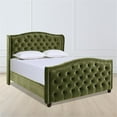 thumbnail image 2 of Maklaine Contemporary Tufted Wingback Queen Bed in Olive Green, 2 of 20