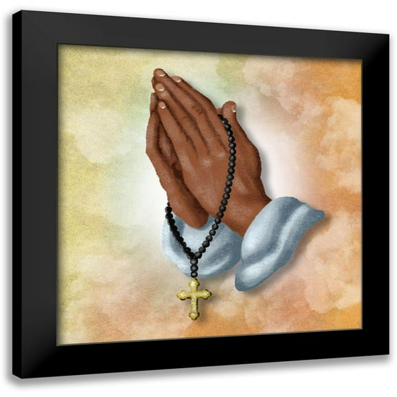 Prime, Marcus 12x12 Black Modern Framed Museum Art Print Titled - Praying Hands