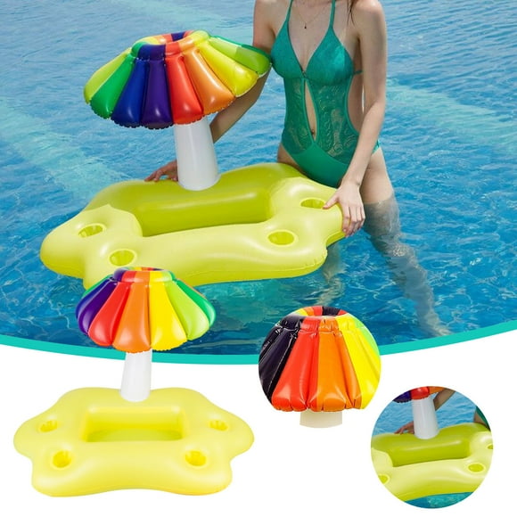 Yhsdtq, Trending Now,Inflatable Tree Ice Tray, Small Umbrella Cups, 4-Hole Design, Durable Plastic, For Parties, Bar Coolers, Water Floating, Outdoor Barware, Beach & Travel Gear | Plastic, Yellow