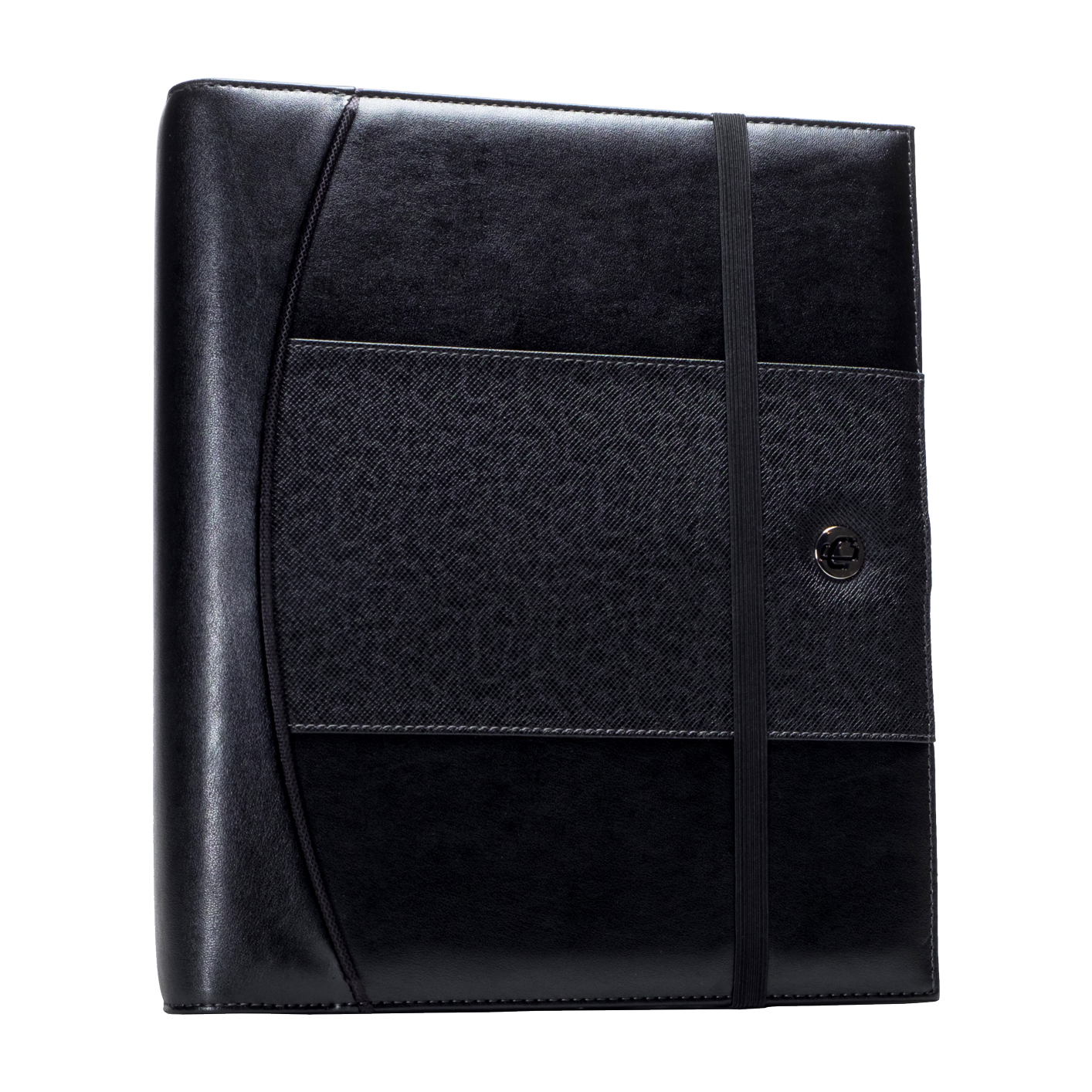 Case It Leatherette Binder w/ 5 Subject File, Black, 1 inch, LLPRO621