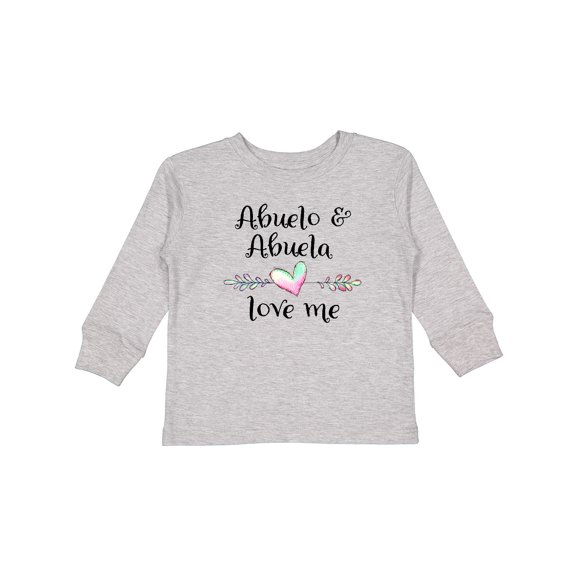 Inktastic Abuelo and Abuela Love Me- Heart Grandchild Boys or Girls Long Sleeve Toddler T-Shirt