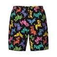 thumbnail image 4 of Lsque Mens Swim Trunks Colorful Geometric Dog Pattern - Bathing Suit Compression Liner - Beach Swim Shorts Swimwear - (S-3XL) - Stretch Quick Dry -Medium, 4 of 9
