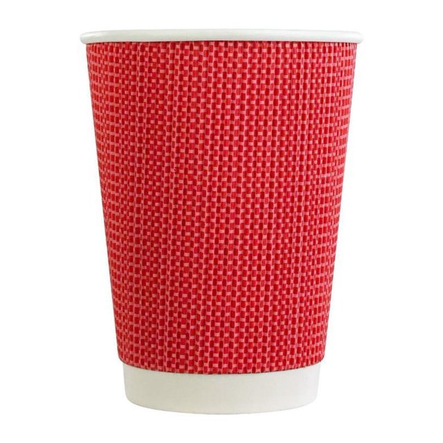 Vasos Desechables para Café Texturas Rojo 20 Pzas 355mL C/U Home Brew Textura