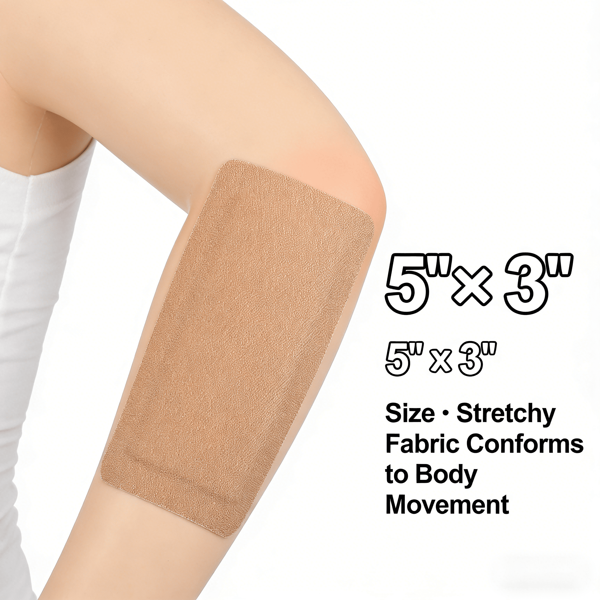 60pcs Extra Large Adhesive Bandages 5" x 3", Large Adhesive Bandage with Non-Stick Pads, Breathable Fabric Large Bandages for Wound Care, Latex-Free, Individually Wrapped