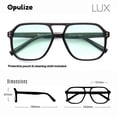 thumbnail image 2 of OPULIZE LUX Blue Light Glasses - Gaming & Computer Eyewear for Women Men - UV & Eyestrain Protection - Classic Aviator Style Glasses - Gradient Green Lenses, Black Frame - Pack of 1, 2 of 8