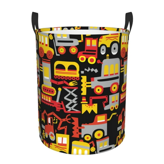 Lukts Cars for Round Dirty Clothes Basket, Waterproof Dirty Storage Bag Suitable for Home, Bathroom, Car Trunk-Small