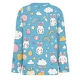 thumbnail image 5 of Lumtrix Easter Shirts For Women Holiday Shirtsbunny Graphic Long Sleeve Tops Casual Eggs Print Blouses Sky Blue S, 5 of 7