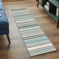 thumbnail image 3 of Light Blue Striped 2'x6' Runner Rugs for Hallway Kitchen Bedside Non Slip, Farmhouse Thin Line Modern Abstract Art Entryway Rug Runners with Rubber Backing, Long Carpet Runner for Laundry Room, 3 of 8