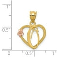 thumbnail image 4 of 14K Two-Tone Gold Charm Pendant Themed 22 mm 16 Initial O In Heart, 4 of 4