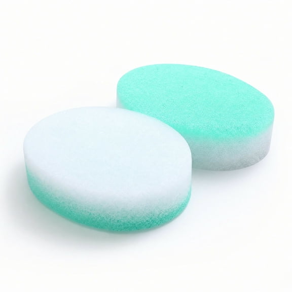 Lsupdaol 2 Pcs Dual Sided Facial Cleansing Sponges Double Sided Exfoliating Dead Skin Foam Sponge White