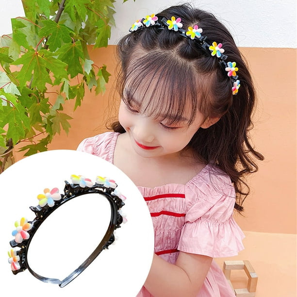 Diademas para mujer, diadema cuadrada, trenzas, pinzas para el cabello, aro para el cabello, diademas con efecto mágico para niñas, peinados iluminados