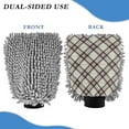 thumbnail image 2 of Microfiber Car Wash Gloves With Chenille & Polyester Terry Scratch-Free Cleaning Elastic Cuffs Beige and Black Color, 2 of 8