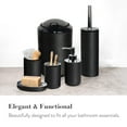 thumbnail image 4 of CERBIOR Bathroom Accessories Set 6 Pcs Bathroom Set Ensemble Complete Soap Dispenser Toothbrush Holder Tumbler Soap Dish Toilet Cleaning Brush Trash Can, Thread Black, 4 of 9