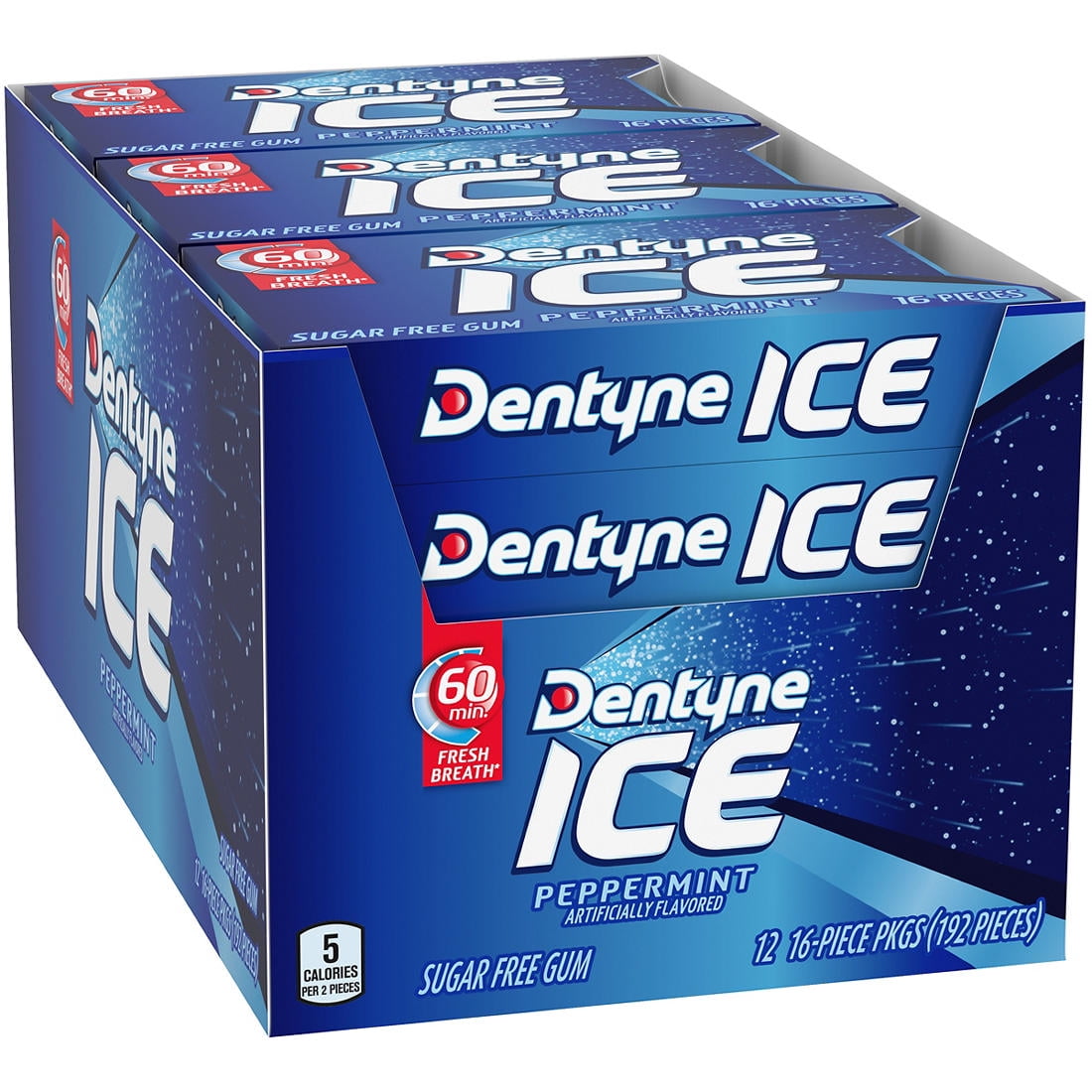 2 Pack | Dentyne Ice Sugar Free Gum, Peppermint, 16 Pieces, 12 ct