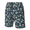 thumbnail image 6 of Uemuo Daisy Floral B Pattern Men's Swim Trunks Hawaiian Beach Bathing Suit Swimsuits Beach Quick-Dry Shorts with Pockets-Small, 6 of 9