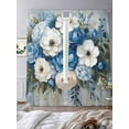 thumbnail image 2 of Hydrangeas Flower Sheer Curtains for Living Room Bedroom Blue White Floral Country Oil Painting Sheer Curtains 84 Inch Long 2 Panels Set Light Filtering Curtain Window Treatments Drapes, 2 of 6