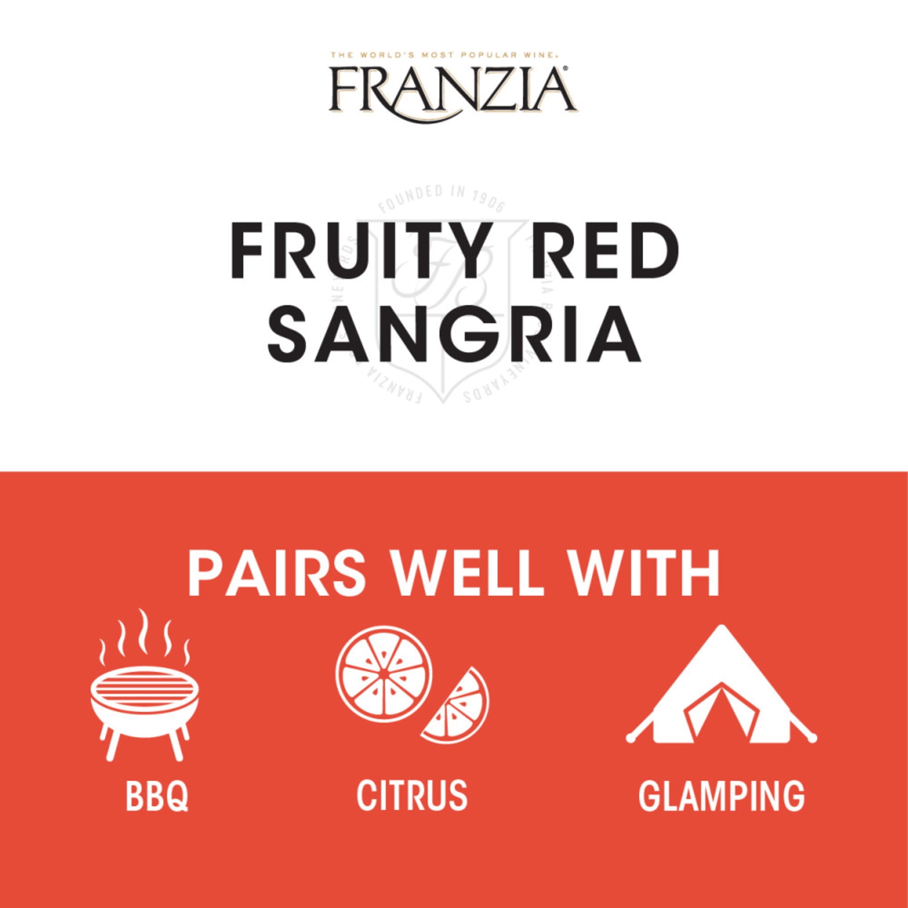 Franzia Fruity Red Sangria House Favorites  California, 3 L Bag in Box, 9% ABV