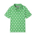 thumbnail image 5 of Lumtrix Girls' Y2K Polka Dot Graphic Short Sleeve Polo Shirts Golf Tennis School Uniform Blouses for 3-14 Y Green 160, 5 of 5