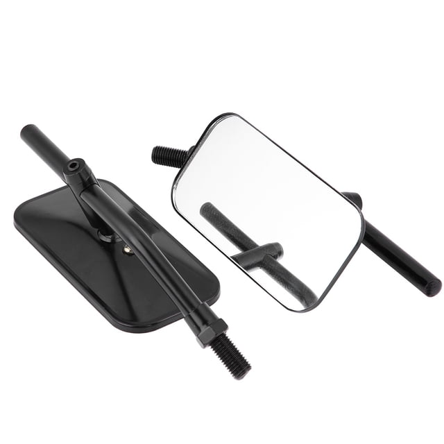 Espejos Retrovisores ANGGREK Para Motocicleta Vidrio Redondo Rectangular Negro Plata