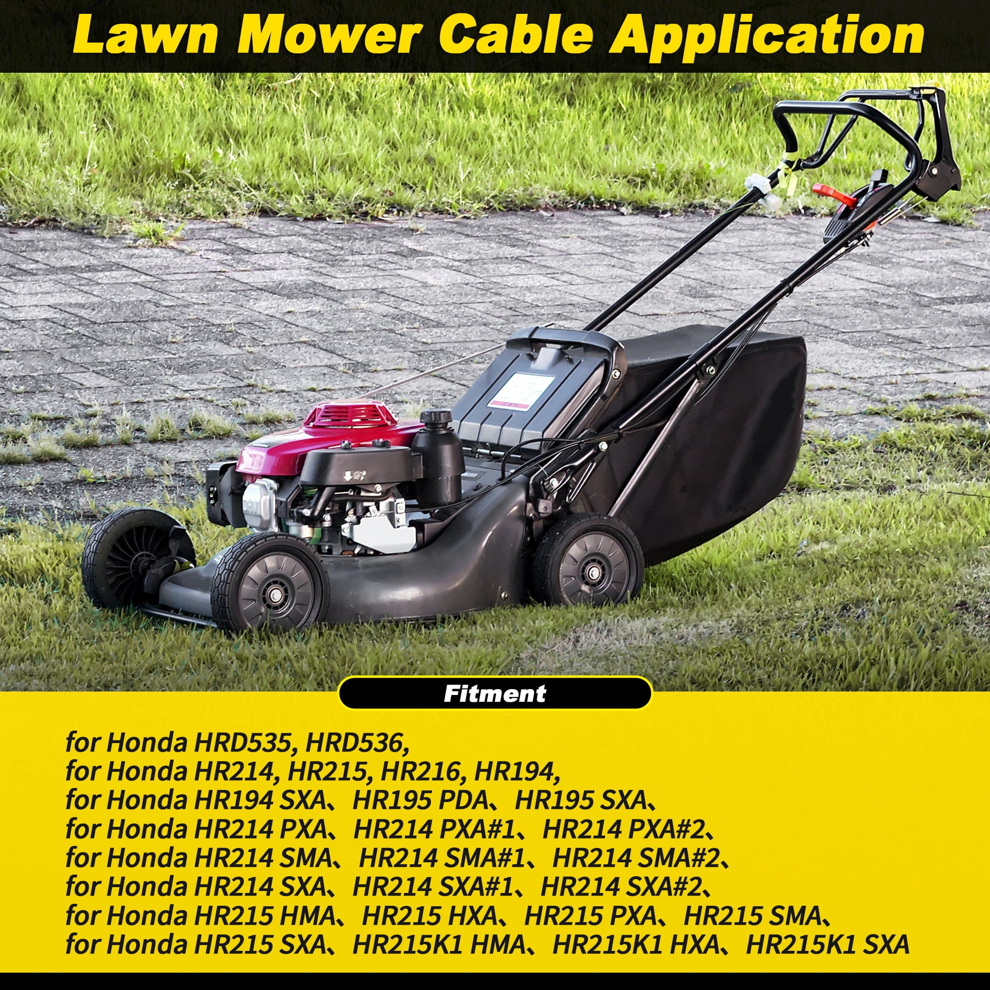 Unique Bargains Lawn Mower Throttle Cable for Honda Models with Brake Cable Replacement