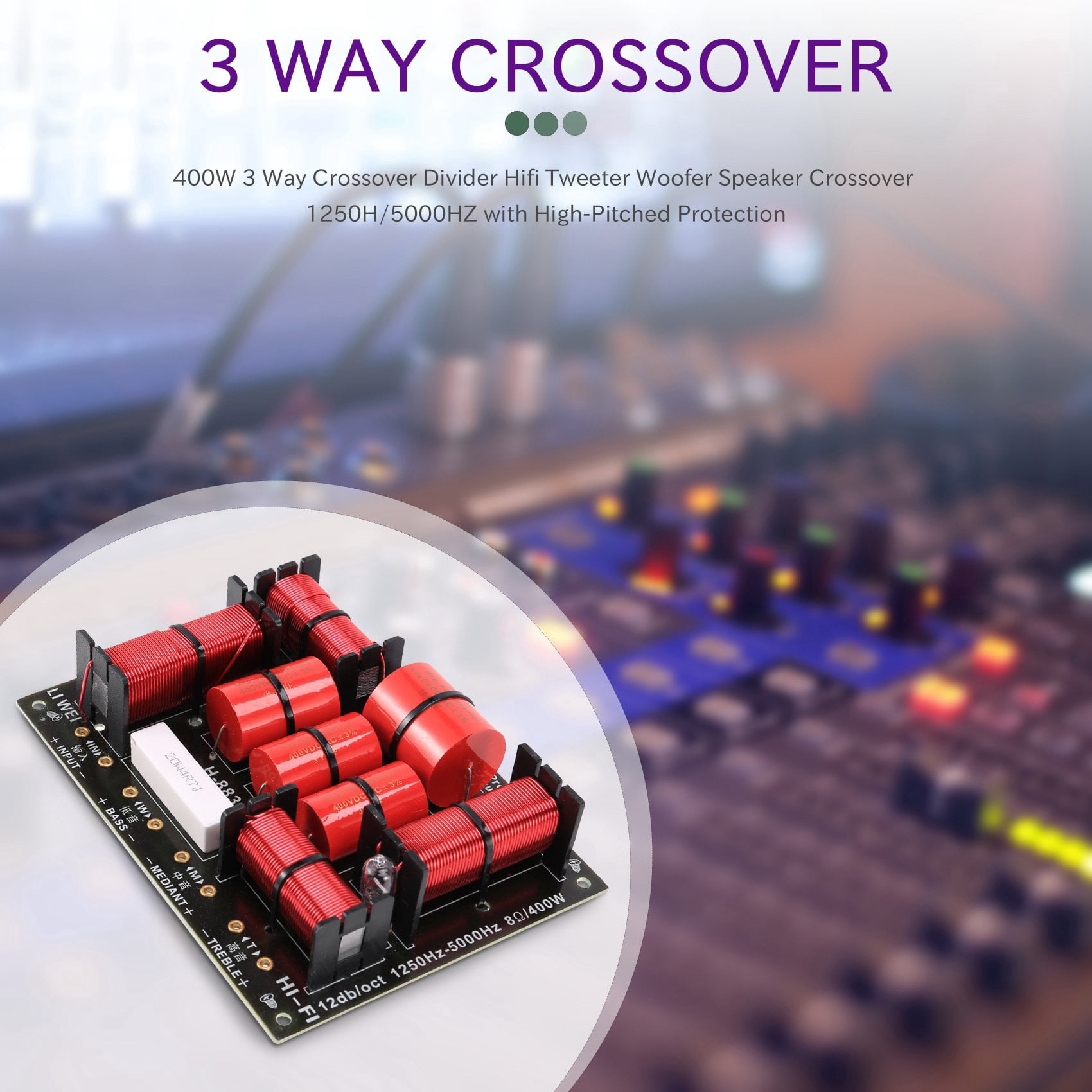 Hi-fi Audio Crossover 400W 3-Way Speaker Crossover - 1250Hz/5000Hz HiFi ...