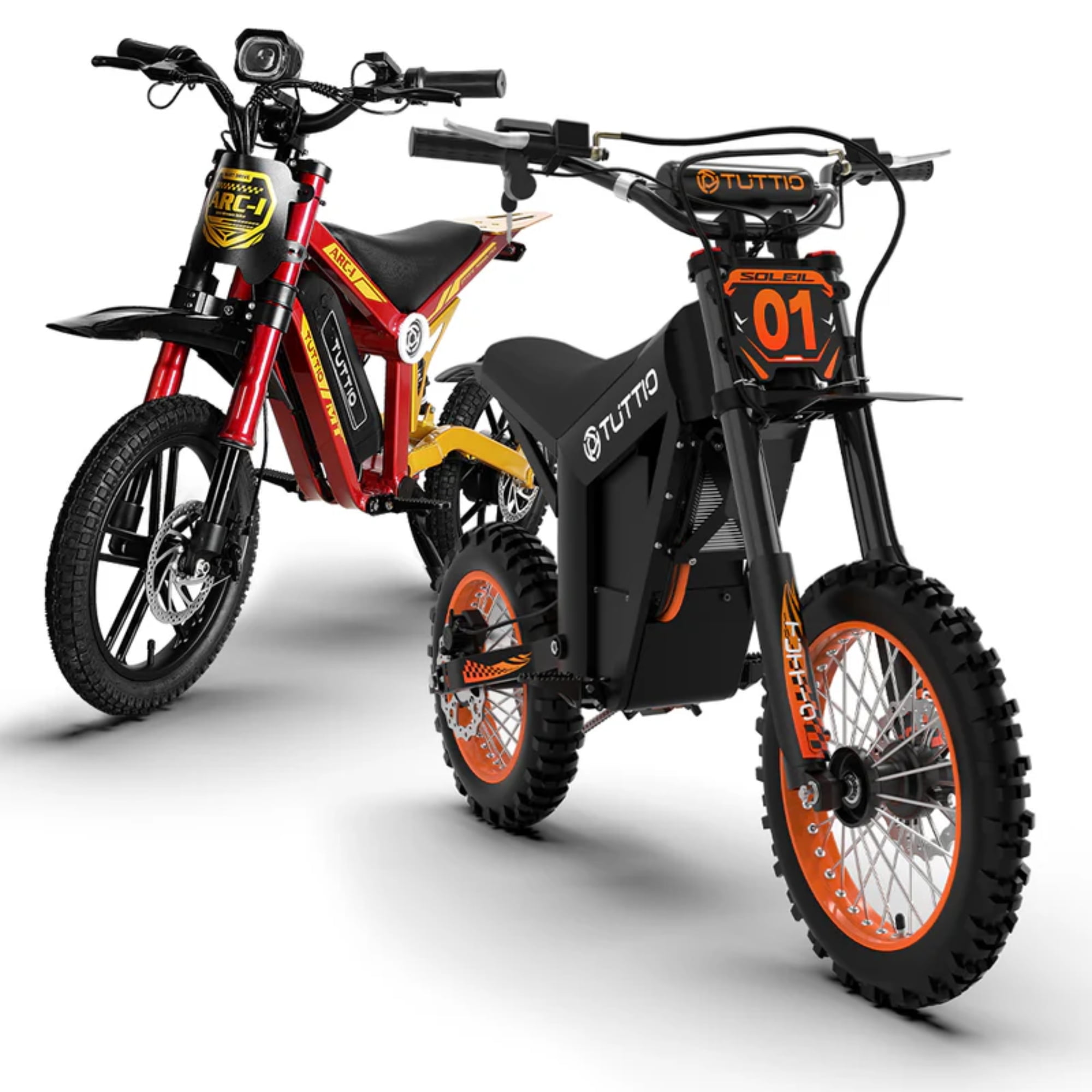 TUTTIO Electric Dirt Bike Combo - Soleil01 BF & ARC-I, 2000W 48V 21Ah Electric Motocycle for Adult with Max 37mph & 750W 36V 13AH Mini E-Bike for Kids, Famliy Set for All Off-Road