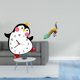 thumbnail image 2 of Reloj de pared,Reloj de pared silencioso y decorativo que no hace tictac,Reloj de pared silencioso de pingüino pequeño Reloj de madera,Estatua del pavo real,Estatua de pavo real,adorno de, 2 of 8