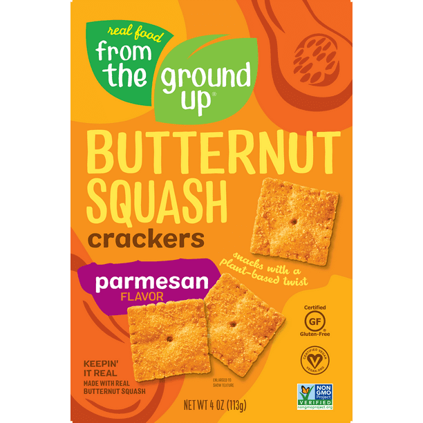 Real Food From The Ground Up Butternut Squash Parmesan Crackers 4 Oz Walmart Com