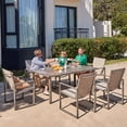 thumbnail image 3 of NATURAL EXPRESSIONS 7 Pieces Patio Dining Set, 70" Dining Table and 6 Sling Chairs for Patio and Garden, 3 of 7