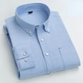 thumbnail image 5 of Men's Cotton Oxford Shirt with Pocket - Long Sleeve Business & Casual, 5 of 12