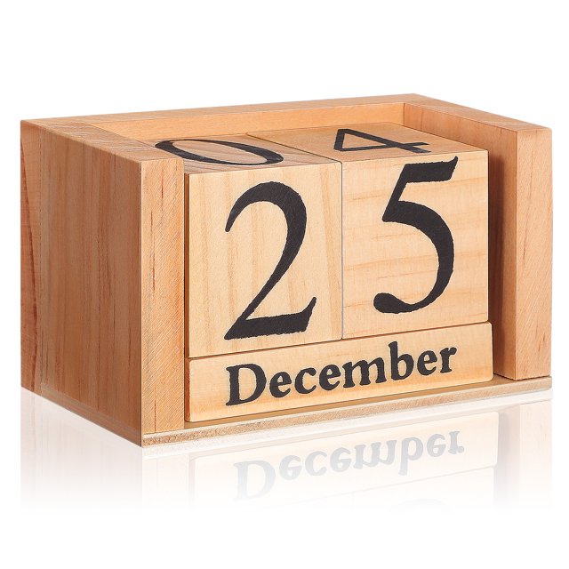 Calendario de madera de estilo europeo, calendario perpetuo de oficina, calendario de mesa decorativo, calendario de bloques