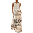 thumbnail image 2 of 2025 Old Newspapers Dress Summer Vintage Print Streetwear Casual Long Dresses Women Design Modern Maxi Dress Big Size 4XL 5XL, 2 of 6