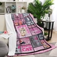 thumbnail image 6 of Cat Gifts for Cat Lovers Cute Cat Print Blanket for Girls Pink Throw Blanket with Cat Birthday Gift Ideas for Cat Lover Kids Soft Flannel Fleece Blanket for Couch Lightweight All Season(60"x80"), 6 of 8