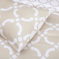 thumbnail image 2 of EnvioHome Queen Size 5 Piece Microfiber Comforter Set for All-Season Comfort | Down Alternative Hotel Bedding Sets, Ultra-Soft Queen Comforter Set with Matching Pillow Shams & Cushion - Geo Ivory, 2 of 7