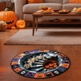 thumbnail image 4 of AHGQT 3D Optical Illusion Halloween Round Rug, 15.7" Spooky Ghost Pumpkin Print Absorbent Doormat, Non Slip Washable Circular Floor Mat for Indoor Entryway Living Room Halloween Home Deco, 4 of 7