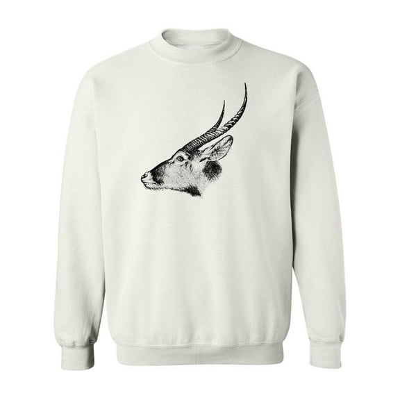 Waterbuck Antelope Sweatshirt Men - Men Sweatshirt, White, 4XL