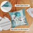 thumbnail image 6 of Teal Daisy Flower Throw Pillow Covers 18x18 Set of 2,Rustic Farmhouse Floral Linen Pillows Case for Bedroom Sofa Couch, 6 of 6