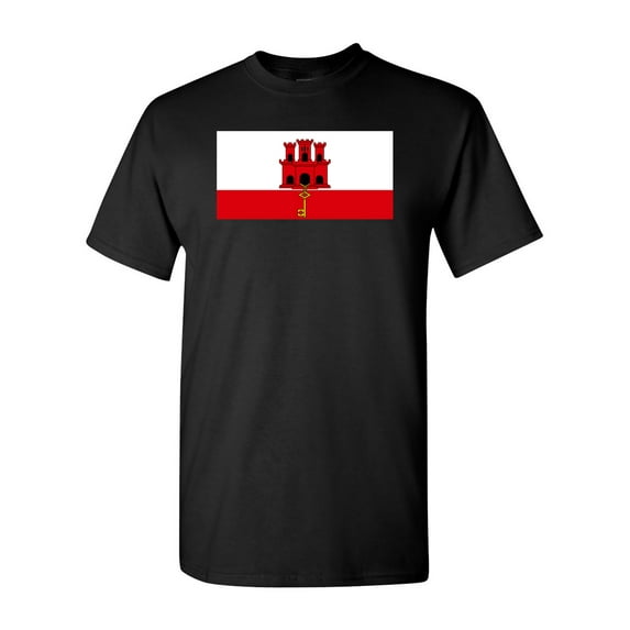 Gibraltar Country Flag Adult DT T-Shirt Tee