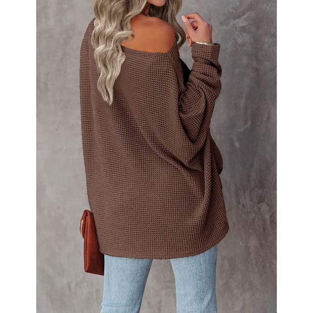 Batwing Sleeve Knit Tops, Loose Fashion Knit Sweater For Work For Club ANGGREK Otros