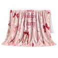 thumbnail image 2 of Sweet Holiday Charm Pink Christmas, Festive Holiday Scene, Warm Flannel Blanket for Living Room and Reading Nook with Detailed Artwork, Art Lovers Christmas Gift, Festive Home Decor, 2 of 9