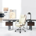 thumbnail image 5 of Hygge Ergonomic Back Support High Back Executive Leather Home Office Computer Desk Chair, Ivory, 5 of 9