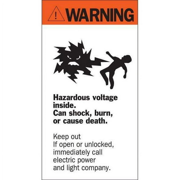 Brady Warning Labels, 8inHx4-1/2inW, Tape 46346