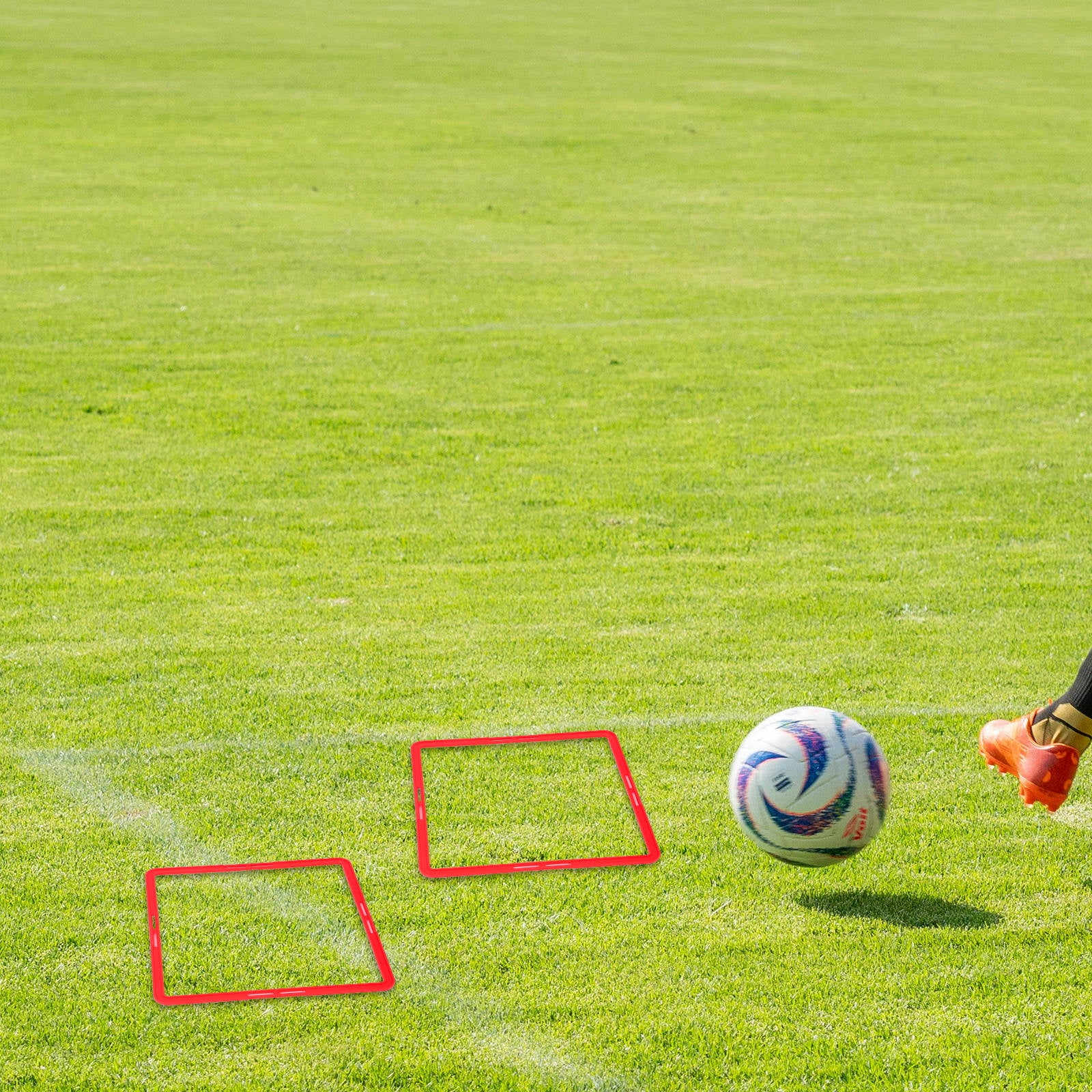 LOLIPPYY 6Pcs Multi-Function Red Agility Rings for Soccer Football Speed and Agility Training