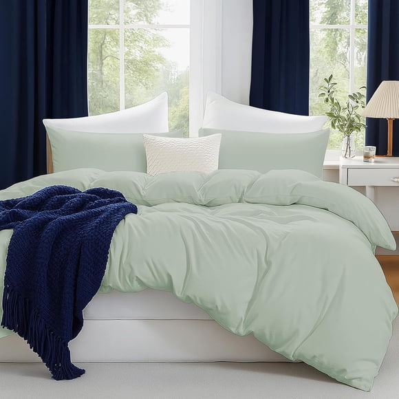 Parure de lit Beddora 3 pièces pour lit King/Queen, 100 % coton respirant, housse de couette douce et 2 taies d'oreiller, marron clair