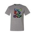 thumbnail image 2 of Wild Bobby, Cool Rainbow Neon Trippy Jungle Tiger Eyes Animal Lover Men's Graphic T-Shirt, Heather Grey, Small, 2 of 3
