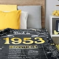 thumbnail image 2 of Happy 70th Birthday Gifts for Men Women Blanket 1953 70th Birthday Decorations Turning 70 Year Old Bday Gift Idea for Grandparents Dad Mom Back in 1953 Throw Blanket for Bed Sofa 60Lx50W Inches, 2 of 6