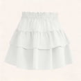 thumbnail image 6 of LJEFF Girls Ruffle Tiered Mini Skirt, Cute Flowy Elastic High Waist Drawstring Summer Casual A-Line Skirts for Girls White Size 8 T, 6 of 8