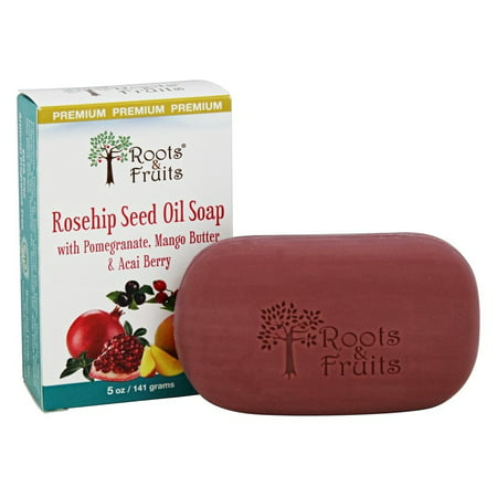 Roots & Fruits - Rosehip Seed Oil Soap with Pomegranate, Mango Butter & Acai Berry - 5 (Lotus Root Soup Best Recipe)