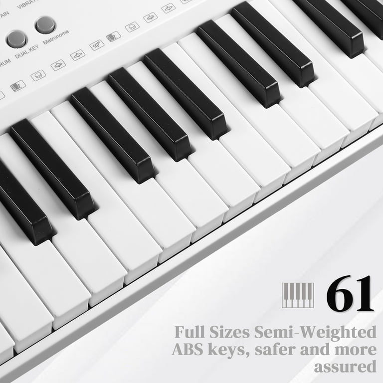 Glarry 61 Keys Keyboard Piano with Z Type Stand, Adjustable Height
